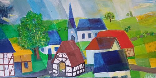 Das Dorf by Jutta Stelter-Essig, Painting for Sale on Singulart