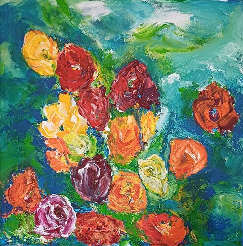 Rosenknospen by Jutta Stelter-Essig, Painting for Sale on Singulart