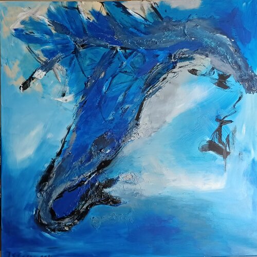 Blauer Drache von Jutta Stelter-Essig, Malerei kaufen auf Singulart