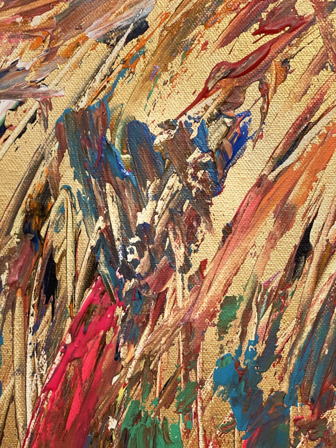 超美品！値下げ交渉あり。赤薔薇　金箔　アクリル画　絵画 油絵 絵画 【赤い薔薇 】 | Pay ID