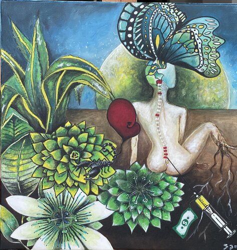 Souffrance et douleur van Sam l’encre de l’âme, Schilderij te koop op Singulart