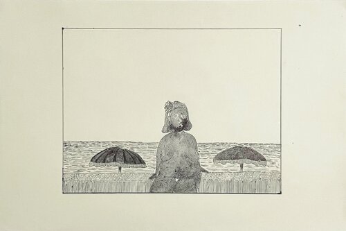 12 - the old lady's sunbath di gorges, Disegno in vendita su Singulart