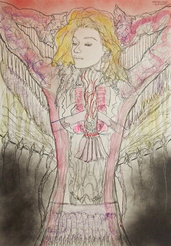 Peace In Violet by Goro Endow, Work on Paper for Sale on Singulart