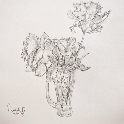 Rose Study 1 by Goro Endow, Work on Paper for Sale on Singulart
