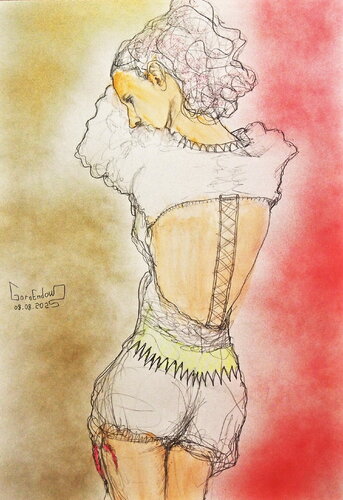 Girl's Back by Goro Endow, Work on Paper for Sale on Singulart