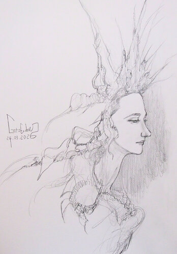 Time Travel 2026 Pencil Drawing Version di Goro Endow, Opera su carta in vendita su Singulart