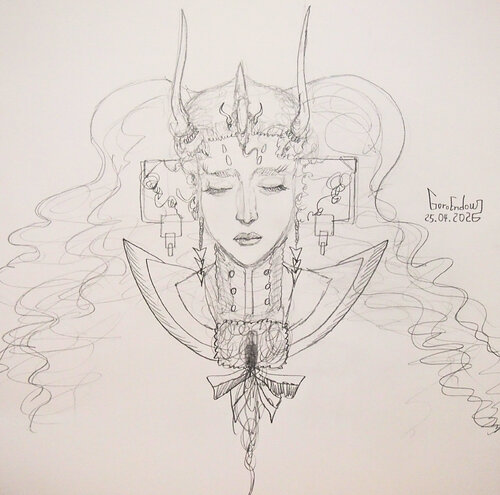 Sleepflower Pencil Drawing Version de Goro Endow, Obra en papel a la venta en Singulart