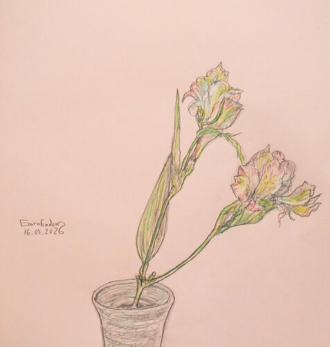 Flower Study 2026-8 by Goro Endow, Work on Paper for Sale on Singulart