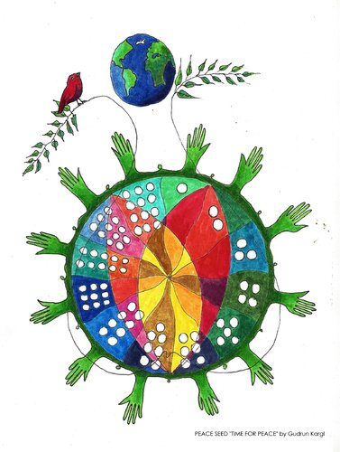 PEACE SEED "TIME FOR PEACE" von Gudrun KARGL, Zeichnungen kaufen auf Singulart