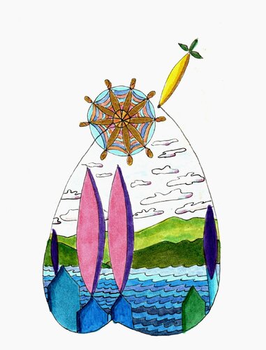 PEACE SEED "ZÜRICH" - SCHWEIZ von Gudrun KARGL, Zeichnungen kaufen auf Singulart