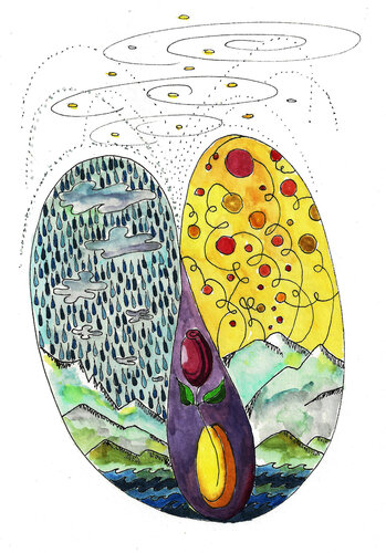 PEACE SEED "SILS" - SCHWEIZ by Gudrun KARGL, 소묘 for Sale on Singulart