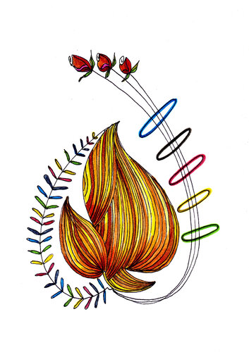 PEACE SEED "OLYMPIA" - LAUSANNE/SCHWEIZ von Gudrun KARGL, Zeichnungen kaufen auf Singulart