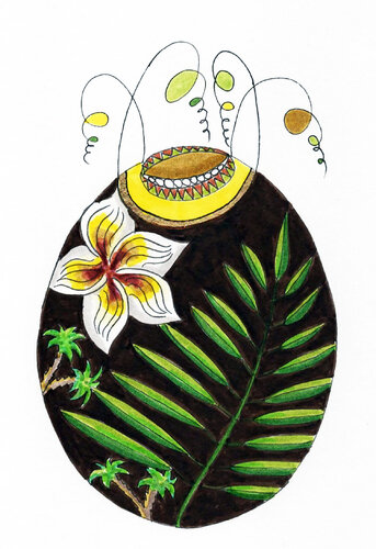 PEACE SEED 'KOKOSNUSS' von Gudrun KARGL, Zeichnungen kaufen auf Singulart