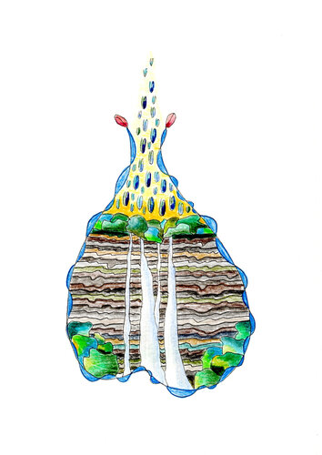 PEACE SEED ELLENBOROUGH FALLS, Australia von Gudrun KARGL, Zeichnungen kaufen auf Singulart