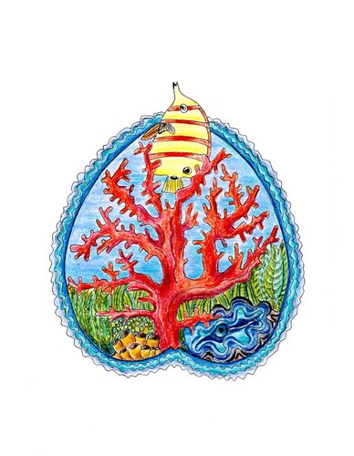 PEACE SEED GREAT BARRIER REEF, Australia von Gudrun KARGL, Zeichnungen kaufen auf Singulart