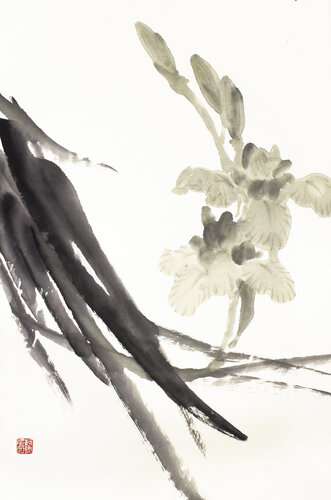 Pale Iris di Kseniya Dueva, Pittura in vendita su Singulart