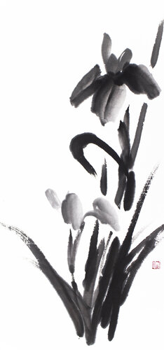 Black Iris di Kseniya Dueva, Pittura in vendita su Singulart