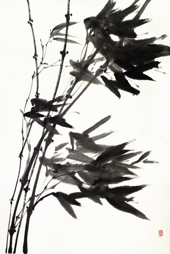 Windy bamboo di Kseniya Dueva, Pittura in vendita su Singulart