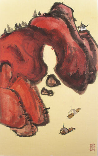 Red cliffs van Kseniya Dueva, Schilderij te koop op Singulart