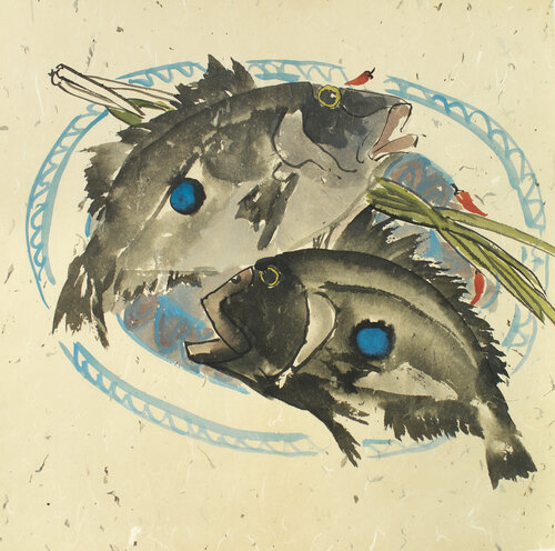 Fish plate di Kseniya Dueva, Pittura in vendita su Singulart