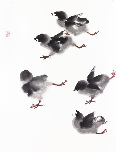 Toads under the mushrooms par Kseniya Dueva, Peinture en vente sur Singulart