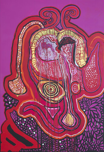 In the head of the dog von Charlotte Seuntjens, Malerei kaufen auf Singulart