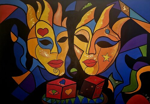 Masks of Fate von Vesela Hadzhiyska, Malerei kaufen auf Singulart