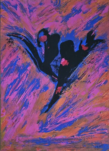 Dancing Flowers van Vesela Hadzhiyska, Schilderij te koop op Singulart