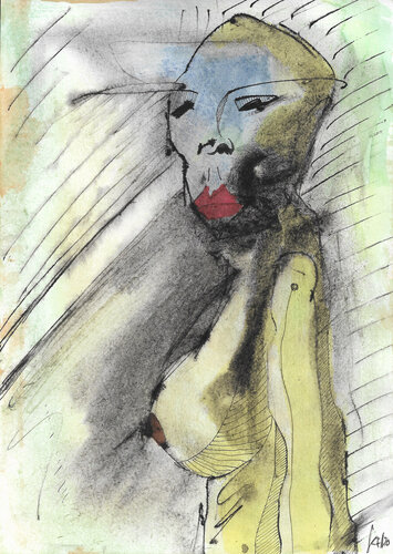Akt – Mixed Media Illustration – Original von Charles Kuzmanovic, Werk auf Papier kaufen auf Singulart