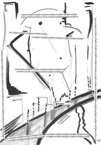 Citylights V1 – Original – Mixed Media Artwork auf Papier by Charles Kuzmanovic, Work on Paper for Sale on Singulart