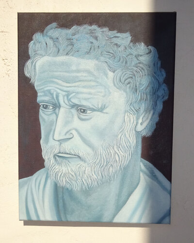 "Demokrit von Abdera" van Marco Szedenik, Schilderij te koop op Singulart