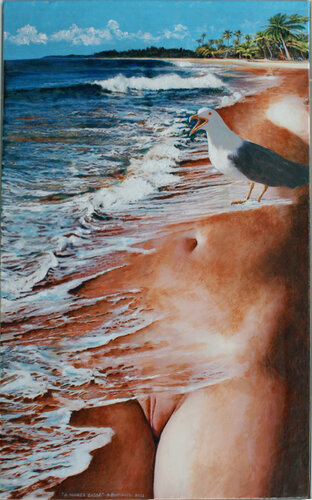 A marée basse by Alain Bonnand, Painting for Sale on Singulart