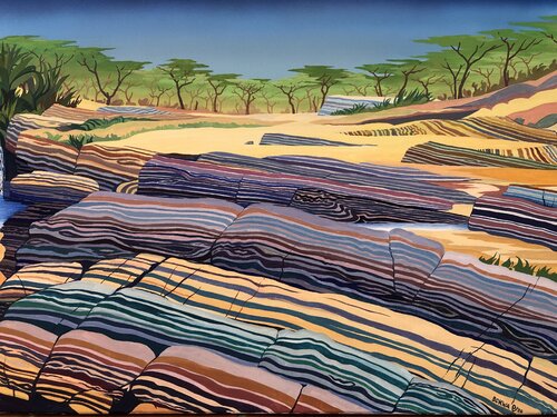 Bokwa Tanzania van Peter Volk, Schilderij te koop op Singulart