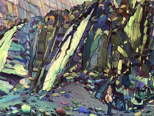 Tagebau Tharsis SW Spanien van Peter Volk, Schilderij te koop op Singulart