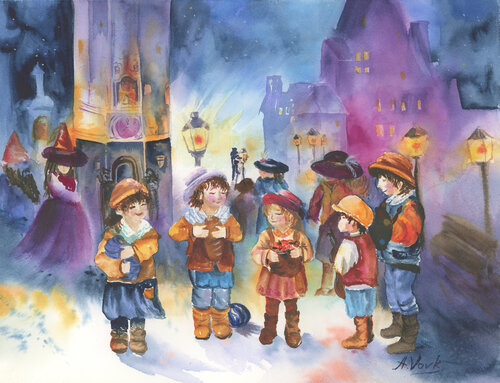 Little Night Watch von Alisa Vovk, Malerei kaufen auf Singulart