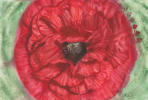 Unadorned Red van Alisa Vovk, Schilderij te koop op Singulart