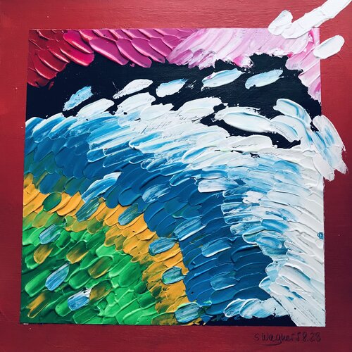 Quelle sprühender, fliessender Kreativität, Lebensfreude, Engagement, Reinheit und grenzenlose Positivität di Silvia Wagner, Pittura in vendita su Singulart