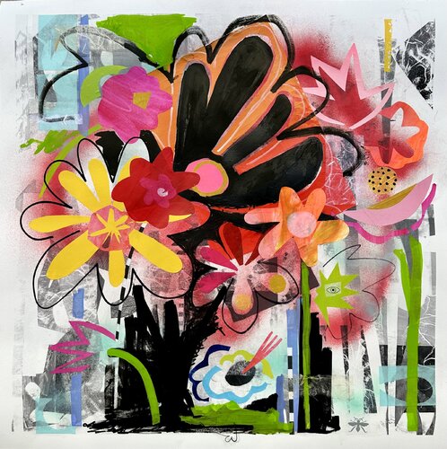 midnight garden van Kathy Dunaway, Werk op papier te koop op Singulart