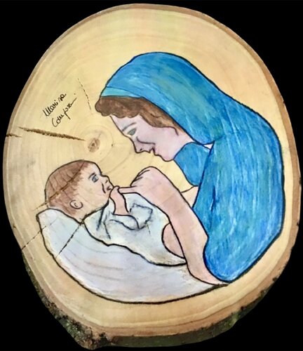 MADONNA CON BAMBINO van Marisa Comparin, Schilderij te koop op Singulart