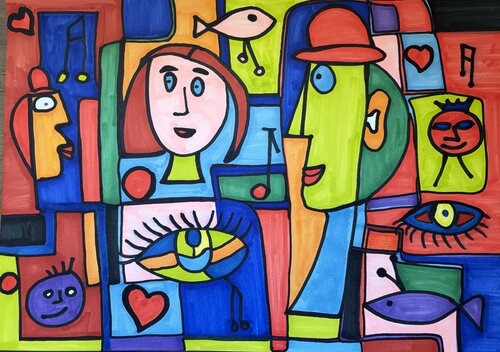 LA STANZA DEI VOLTI by Marisa Comparin, Painting for Sale on Singulart