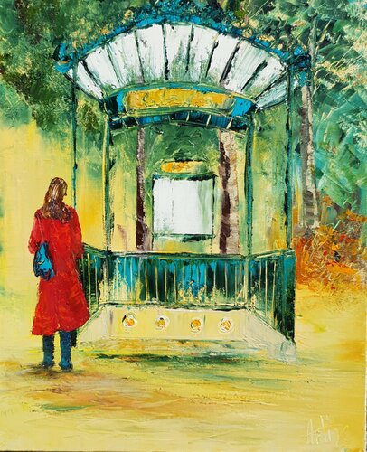 Le manteau rouge di Artize, Pittura in vendita su Singulart