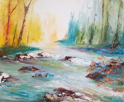 Au milieu coule une rivière by Artize, Painting for Sale on Singulart