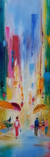 Les ombrelles by Artize, Painting for Sale on Singulart