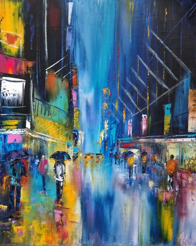 Sous les parapluies di Artize, Pittura in vendita su Singulart