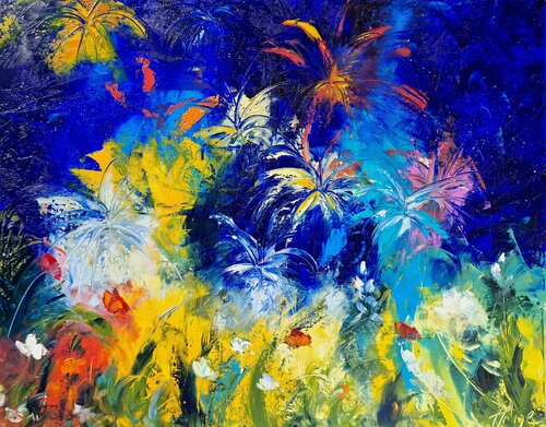 Hanabi,  feu d'artifice by Artize, Painting for Sale on Singulart