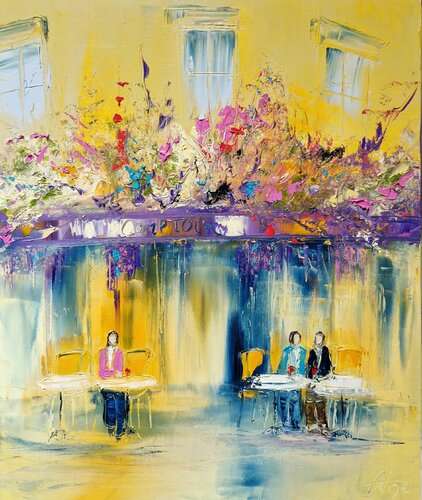 Café le comptoir di Artize, Pittura in vendita su Singulart