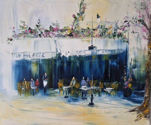 Le café La Palette by Artize, Painting for Sale on Singulart