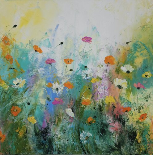 La prairie arc-en-ciel di Artize, Pittura in vendita su Singulart