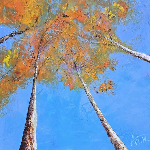 Arbres oranges di Artize, Pittura in vendita su Singulart