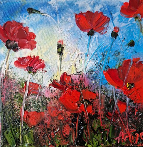 Coquelicots 2 di Artize, Pittura in vendita su Singulart